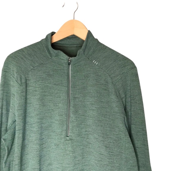 Lululemon Surge Warm 1/2 Zip Green Heather Training Workout Running Men's Large - Picture 2 of 11